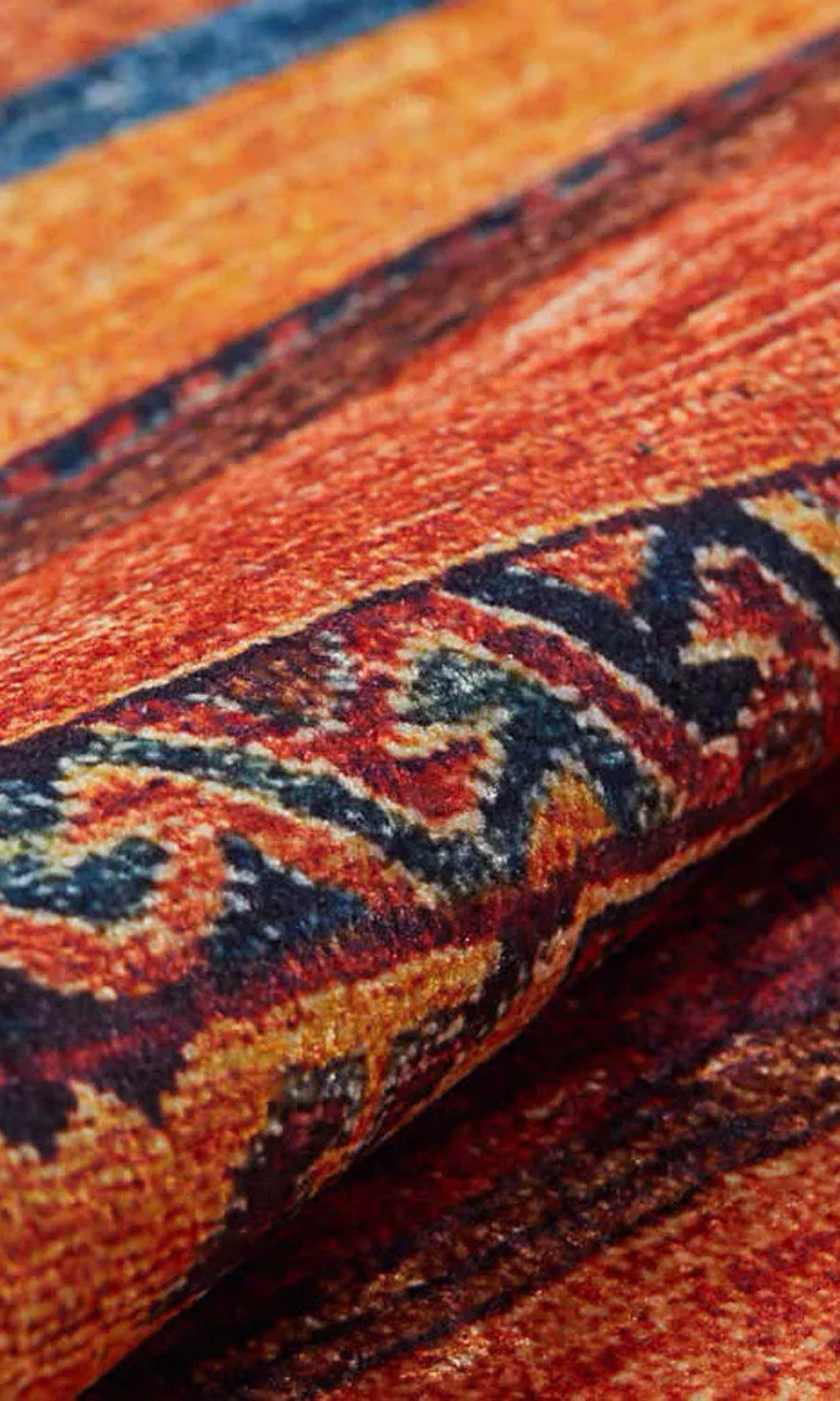 Sawa Turkish Orange Kilim Rug