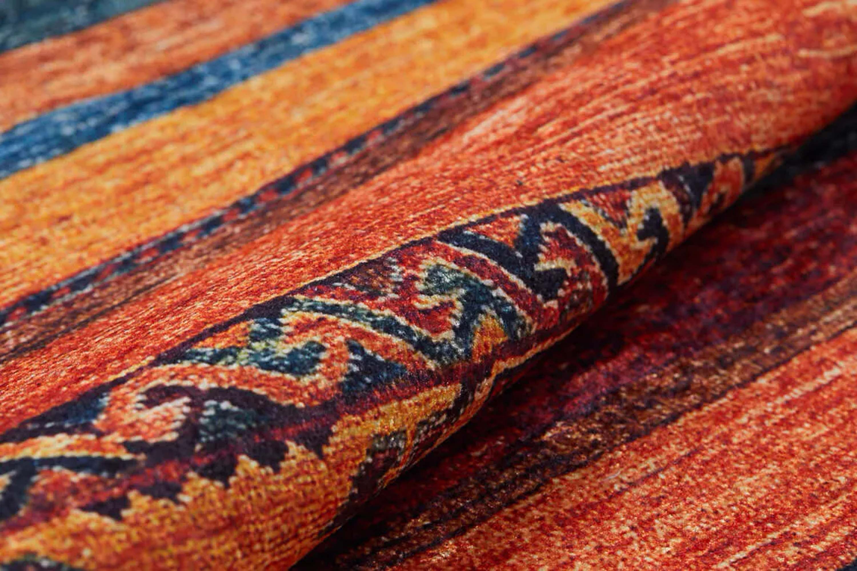 Sawa Turkish Orange Kilim Rug