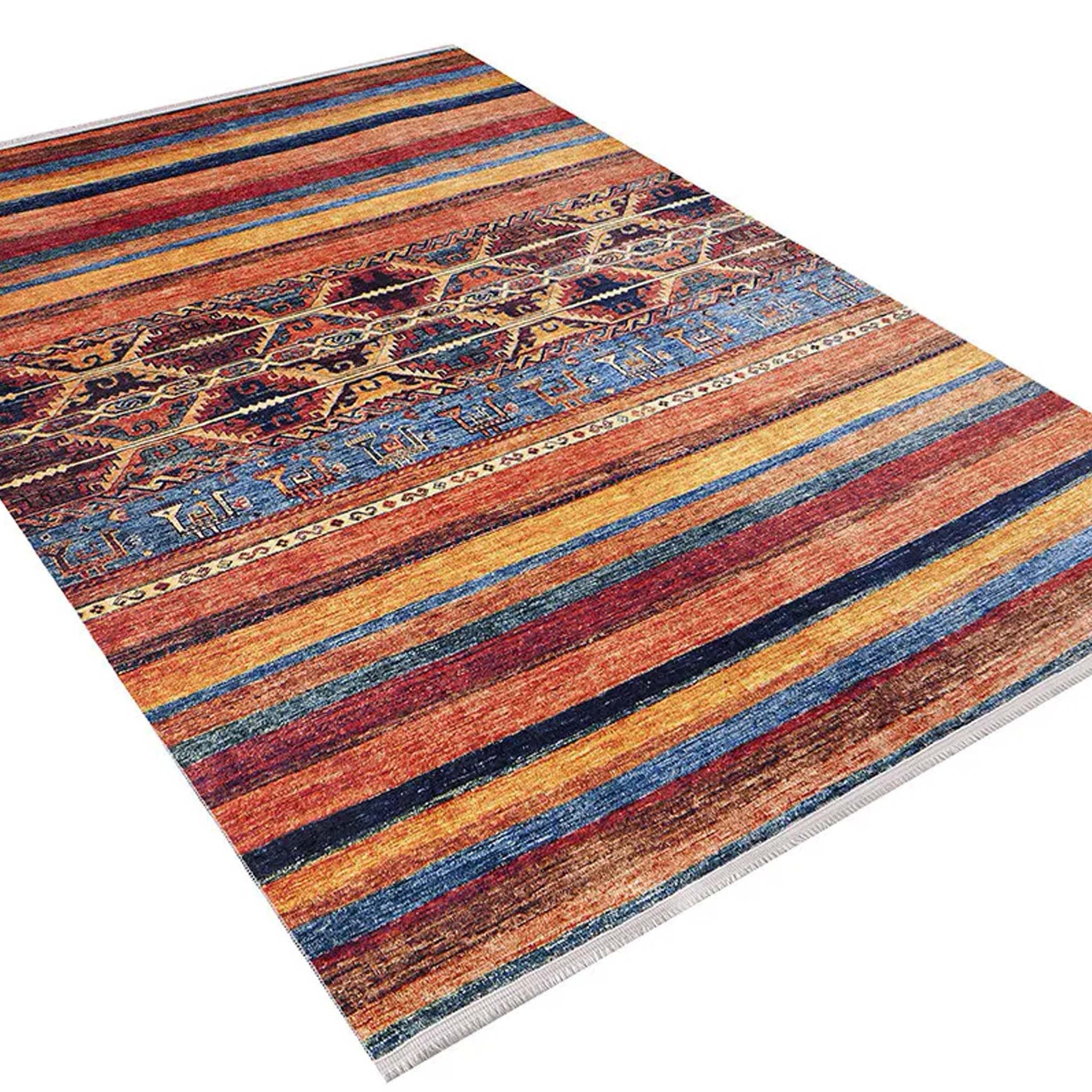 Sawa Turkish Orange Kilim Rug