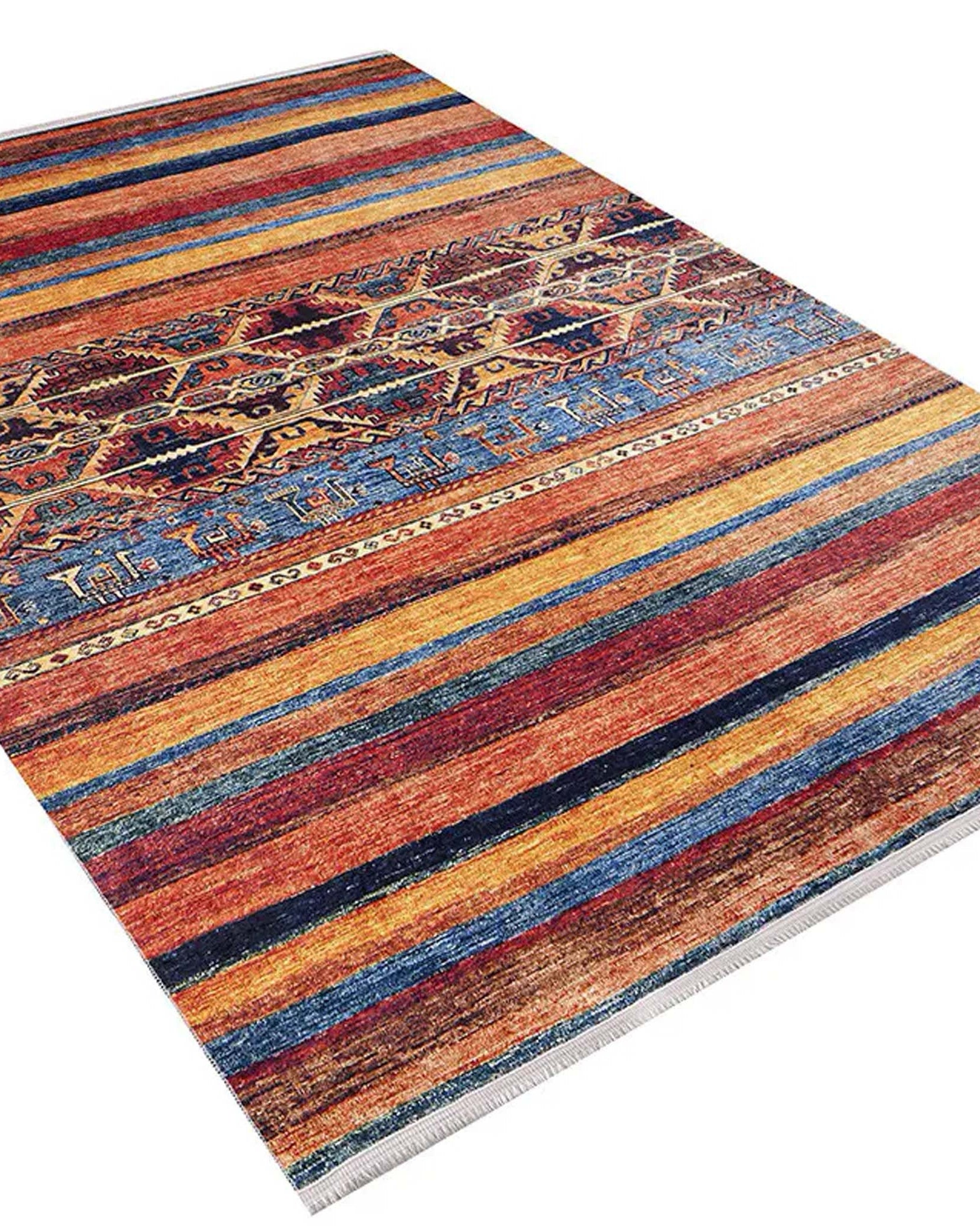 Sawa Turkish Orange Kilim Rug