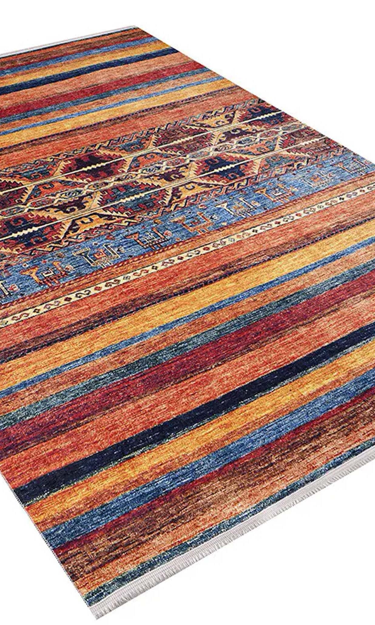 Sawa Turkish Orange Kilim Rug