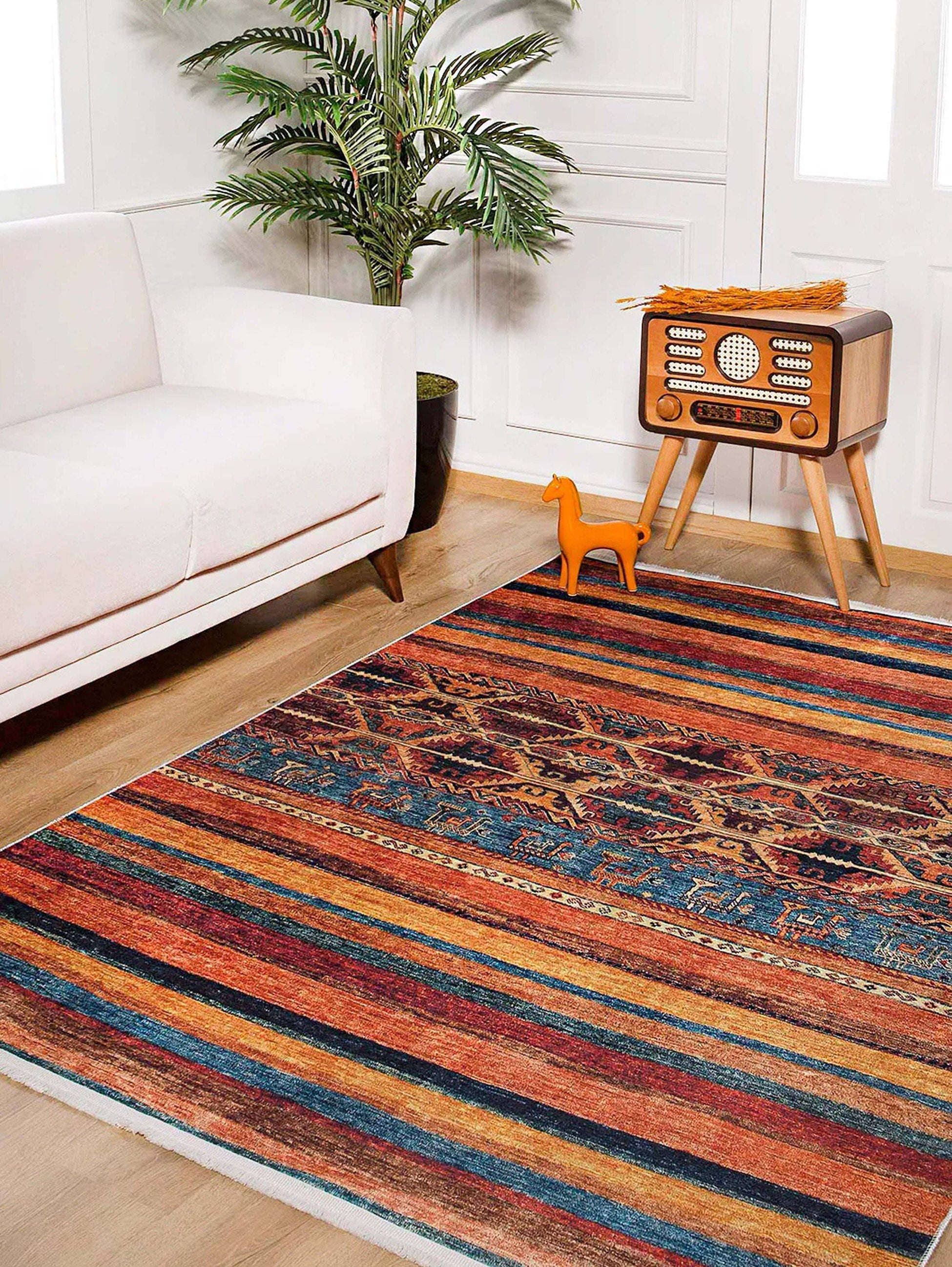Sawa Turkish Orange Kilim Rug