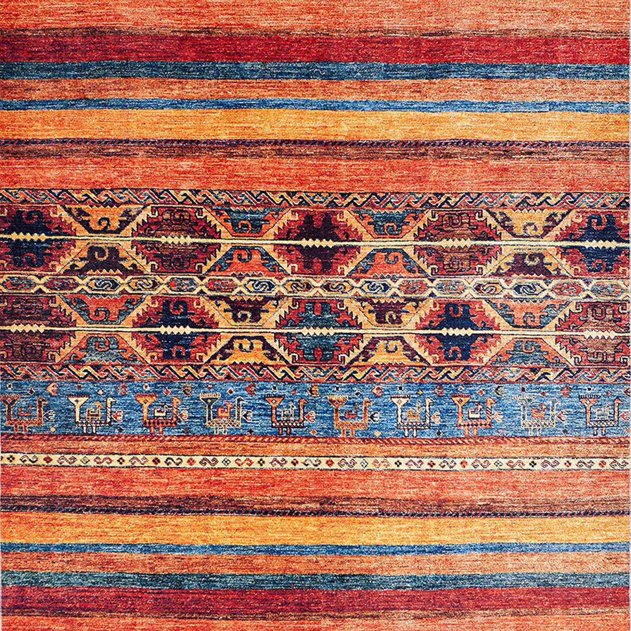 Sawa Turkish Orange Kilim Rug