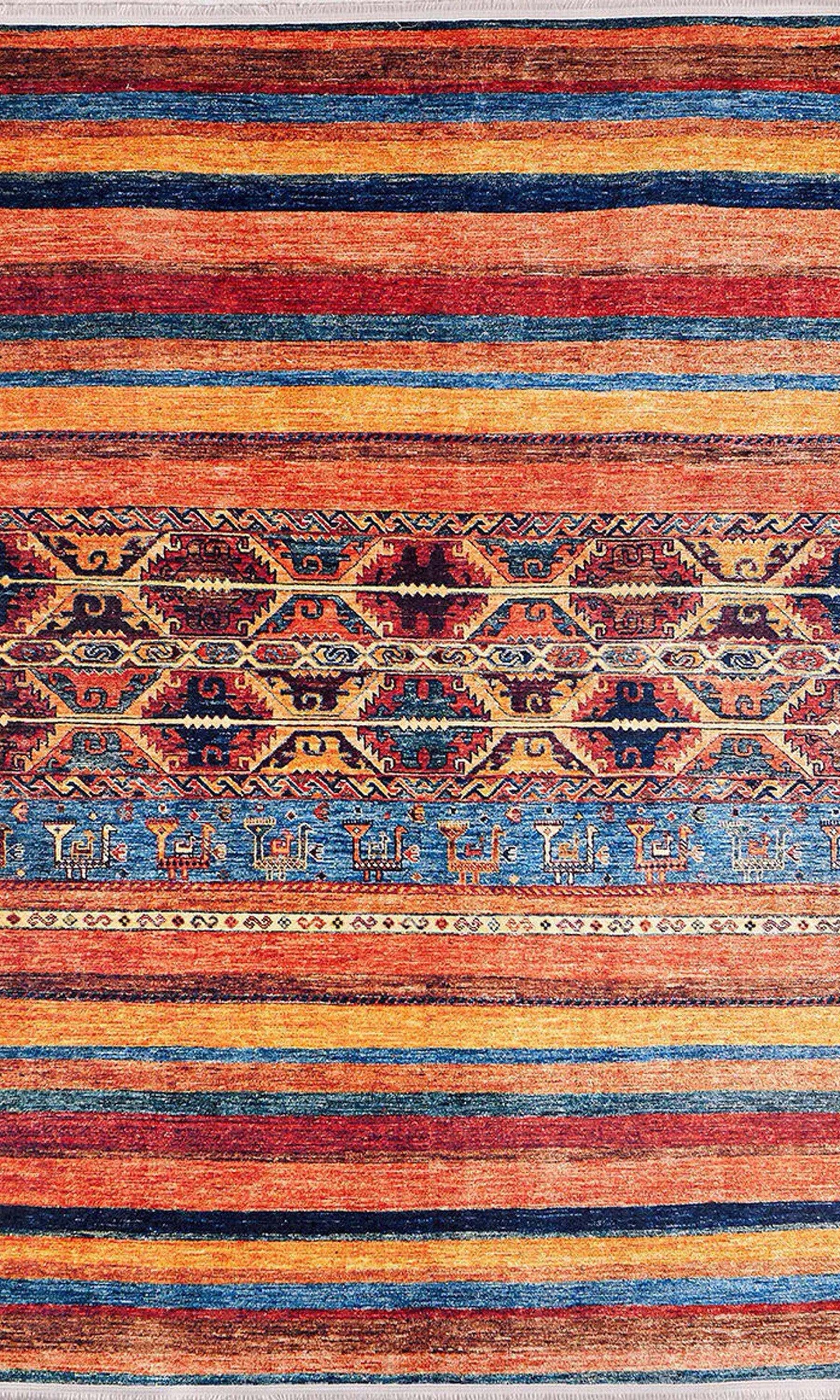 Sawa Turkish Orange Kilim Rug