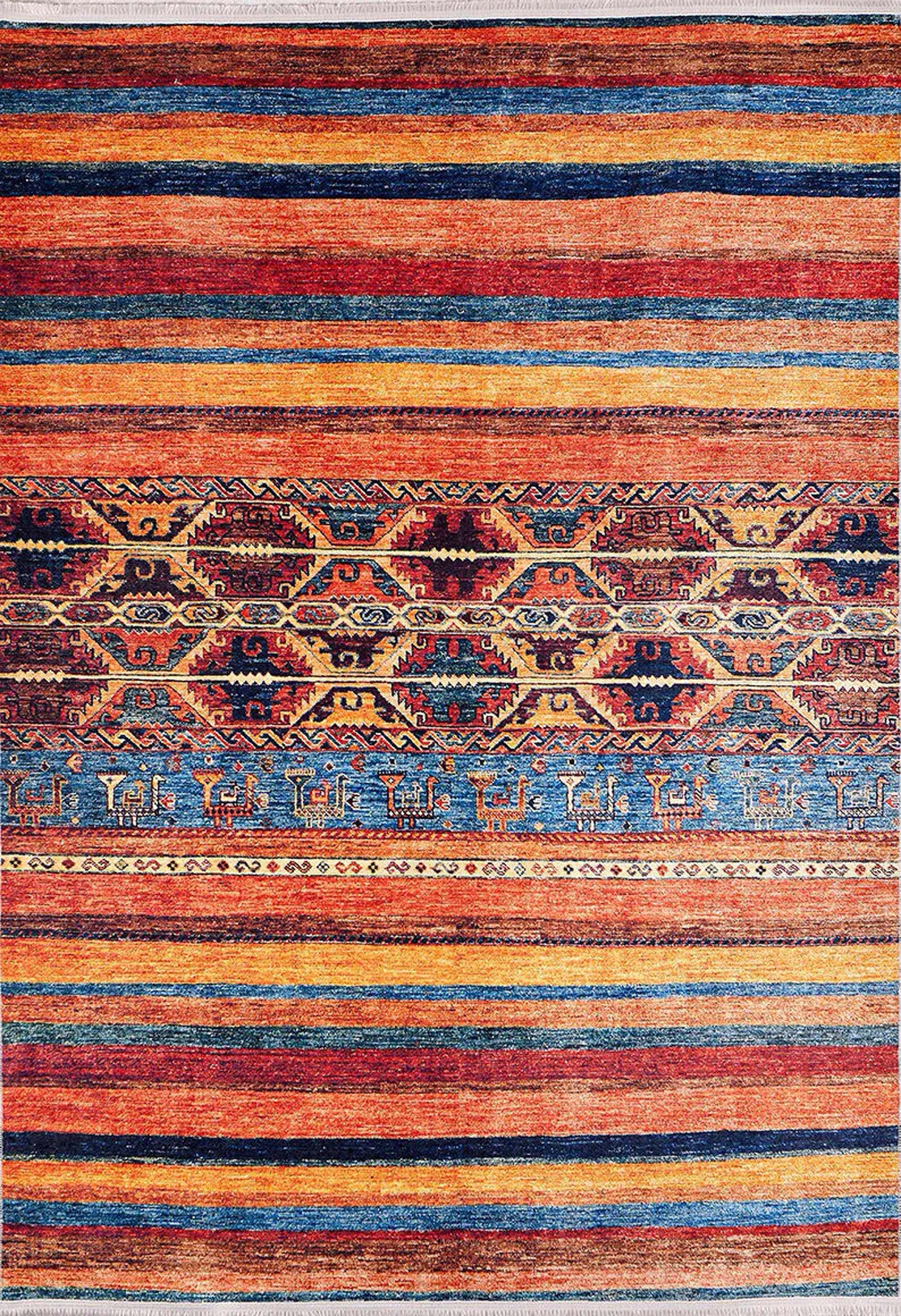 Sawa Turkish Orange Kilim Rug