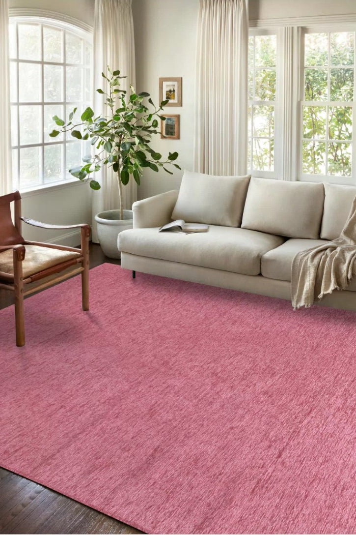 Pink Plain Rug, Modern Boho Home Décor Shabby Chic Area Rugs