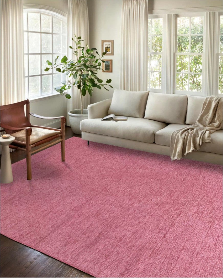 Pink Plain Rug, Modern Boho Home Décor Shabby Chic Area Rugs