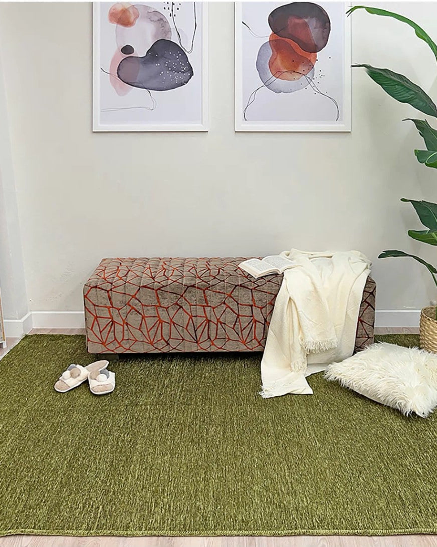 Boho Green Flatweave Rug