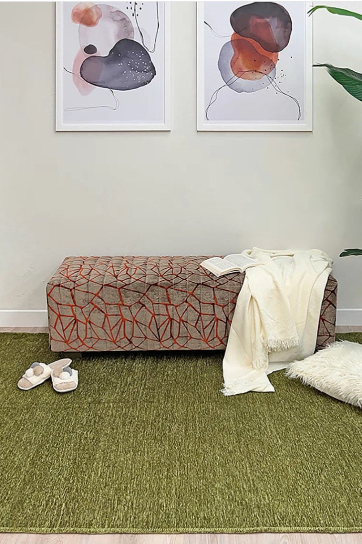 Boho Green Flatweave Rug