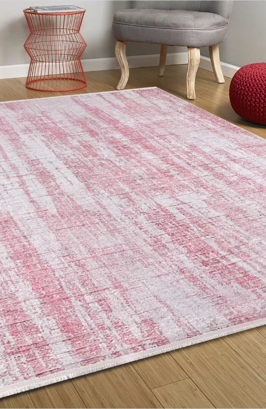 Aysu Abstract Pink Modern Rug