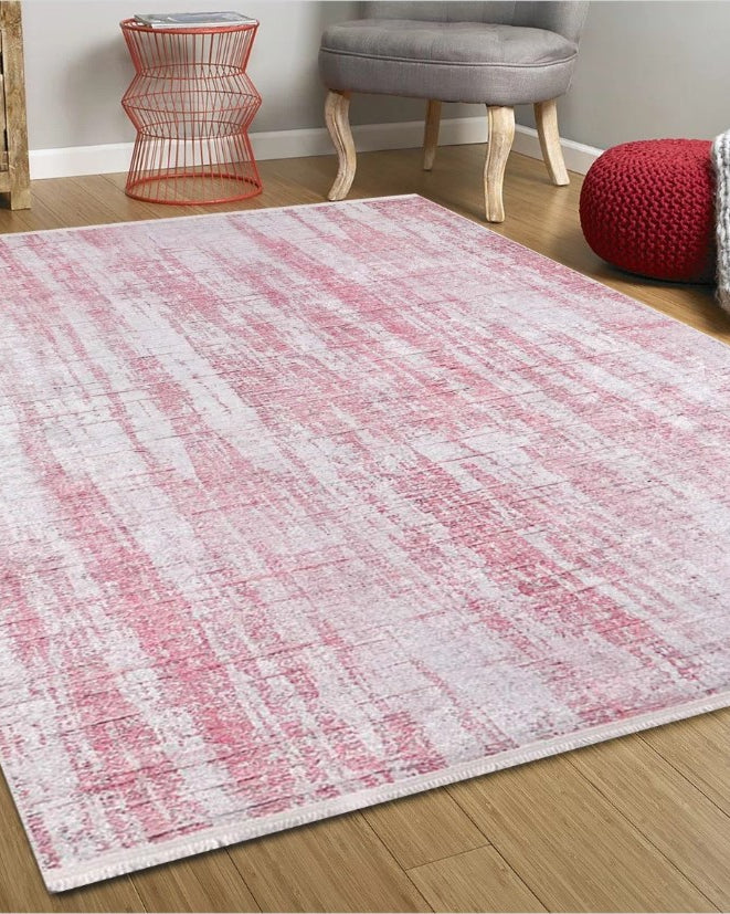 Aysu Abstract Pink Modern Rug