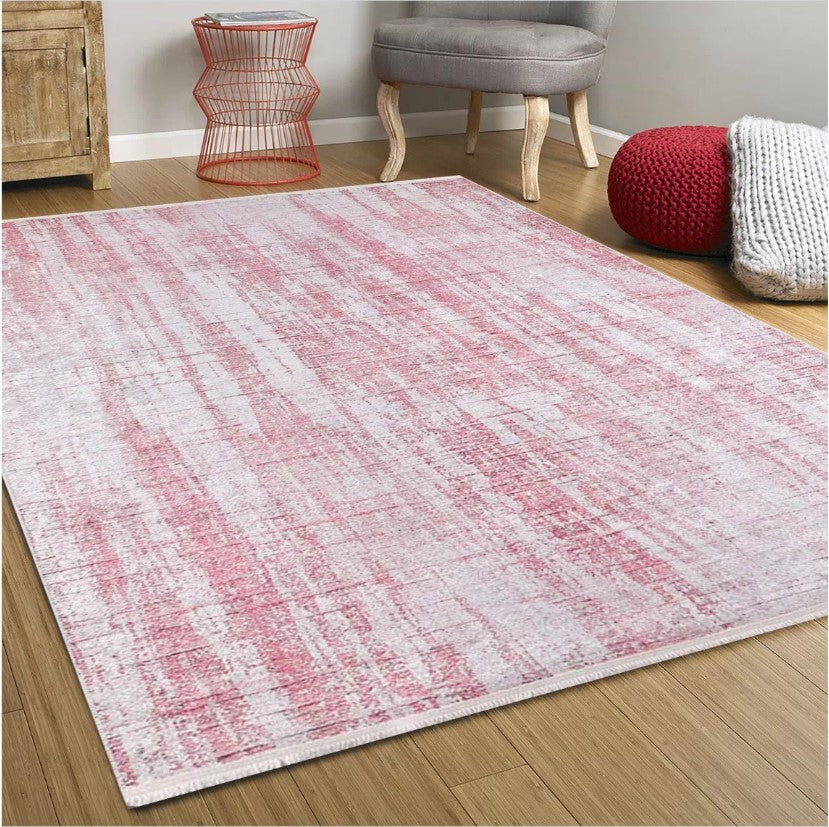 Aysu Abstract Pink Modern Rug