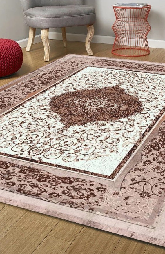 Leah Medallion Turkish Brown Rug