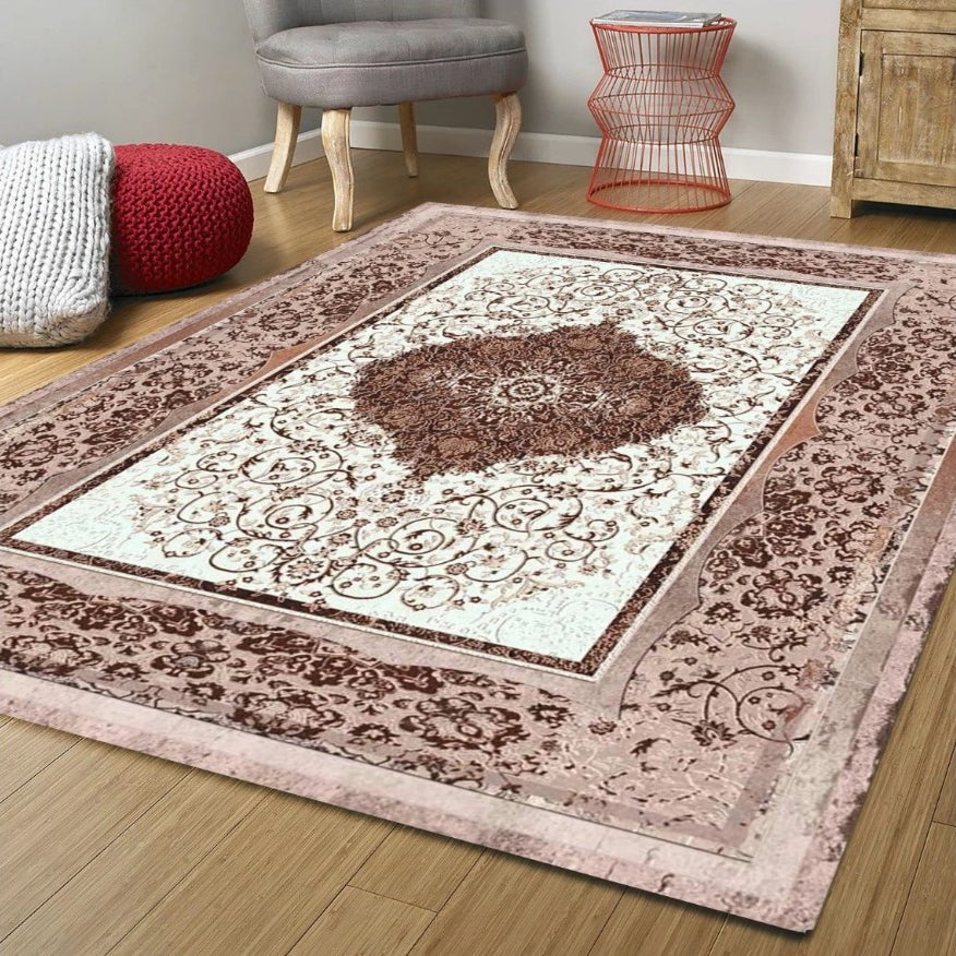 Leah Medallion Turkish Brown Rug