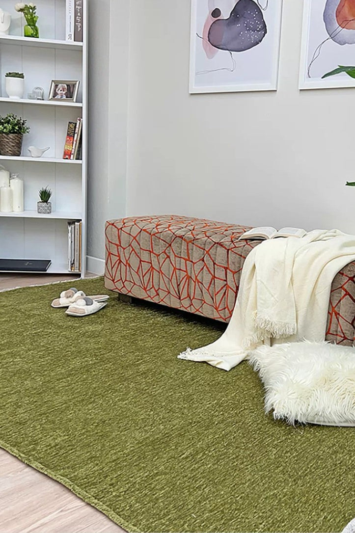 Boho Green Flatweave Rug