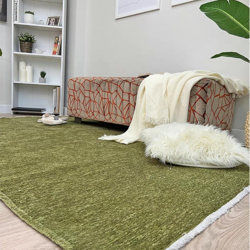Boho Green Flatweave Rug
