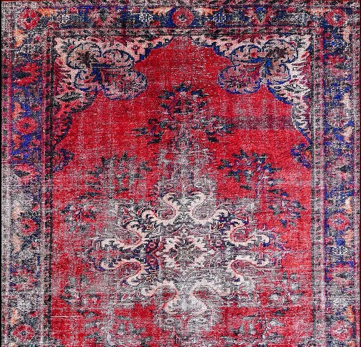 Nasma Turkish Distressed Red Rug