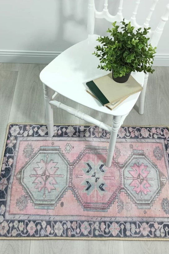 Ziana Pink Gray Turkish 2x3 Rug