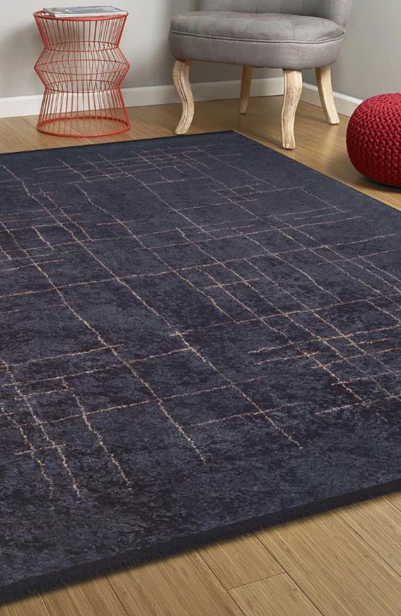 Daniela Trellis Geometric Luxury Black Brown Rug