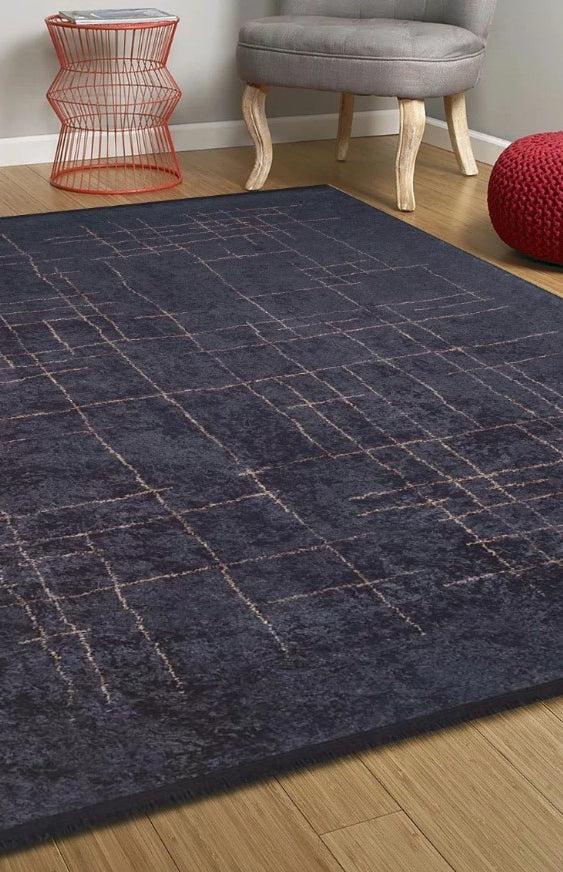 Daniela Trellis Geometric Luxury Black Brown Rug