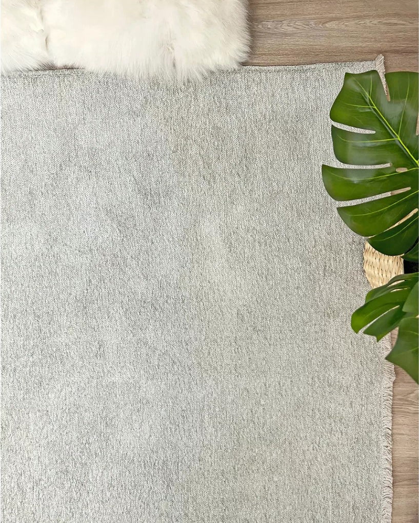 Boho Gray Flatweave Area Rug