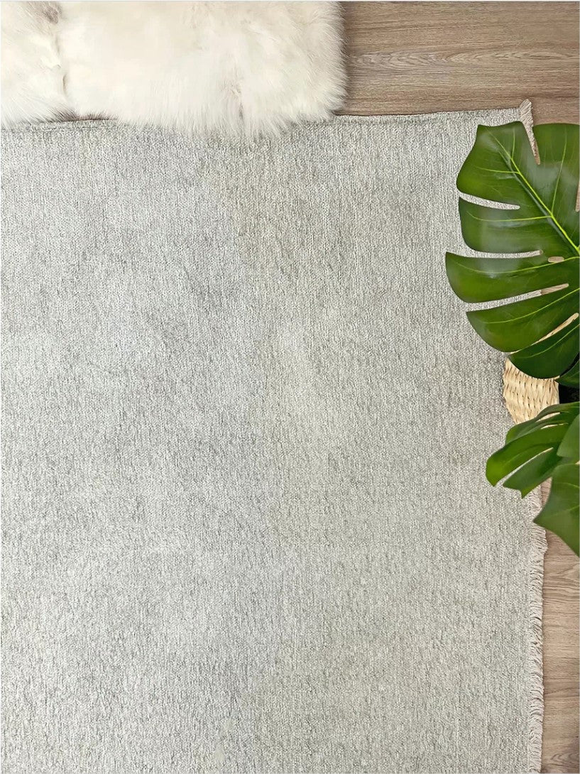 Boho Gray Flatweave Area Rug