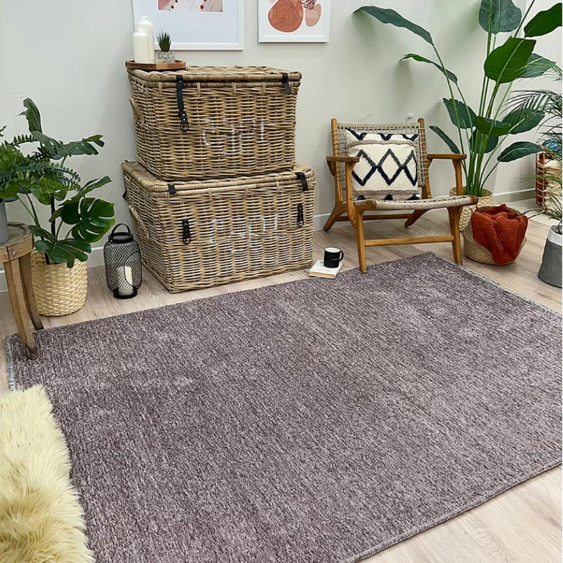 Boho Flatweave Rug, Soft Plain Minimalist Modern Home Décor Boho Chic Area Rugs Runner