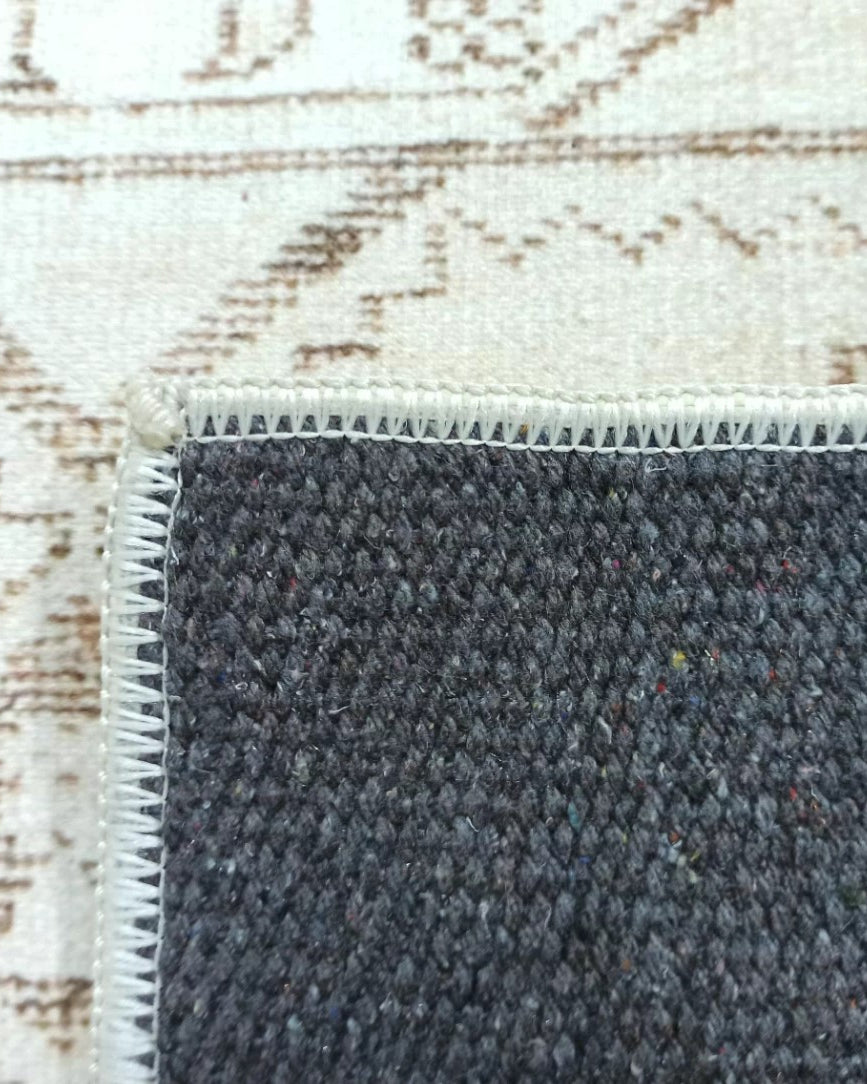 Turkish Rug Beige Pale Blush Orange Vintage Bath Mat Geometric Area Rugs