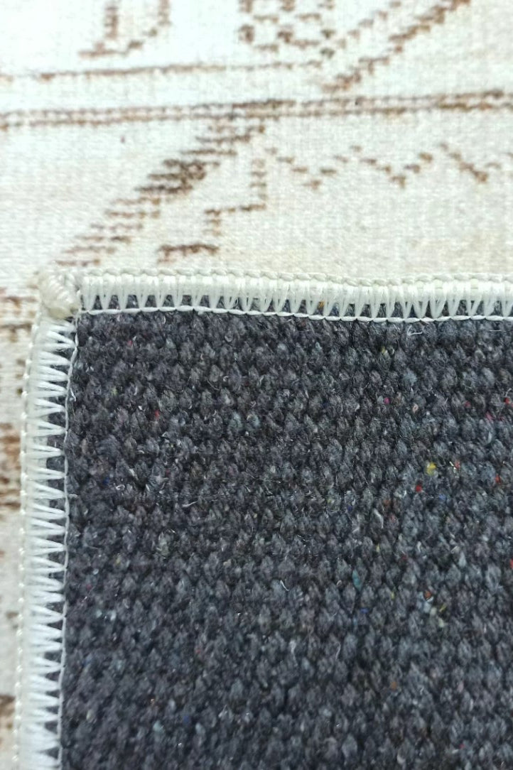 Turkish Rug Beige Pale Blush Orange Vintage Bath Mat Geometric Area Rugs