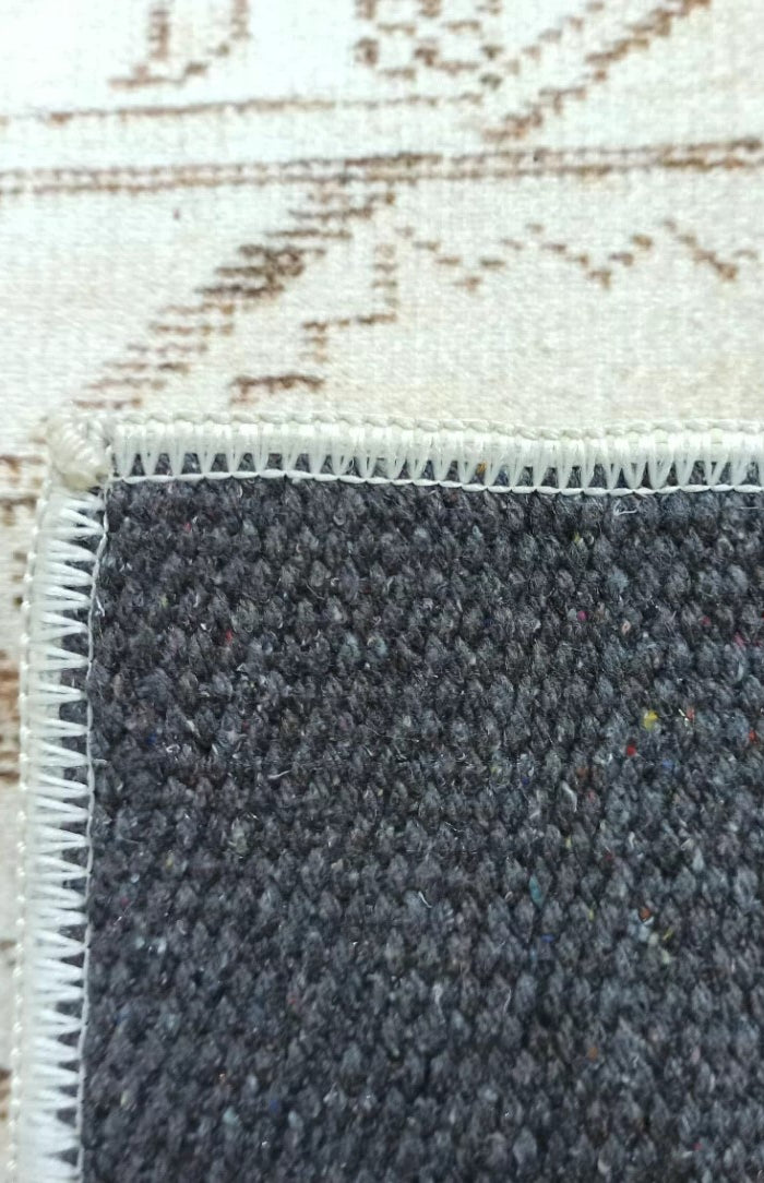 Turkish Rug Beige Pale Blush Orange Vintage Bath Mat Geometric Area Rugs