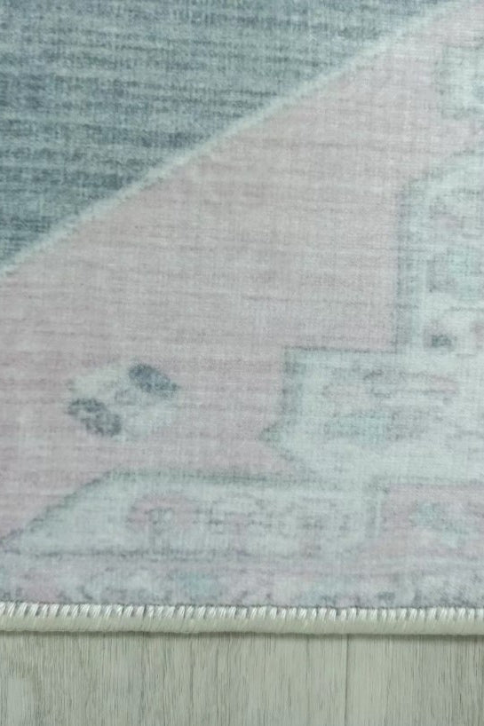 Turkish Rug, Gray Light Pink Ivory Vintage Oushak Geometric Area Rugs