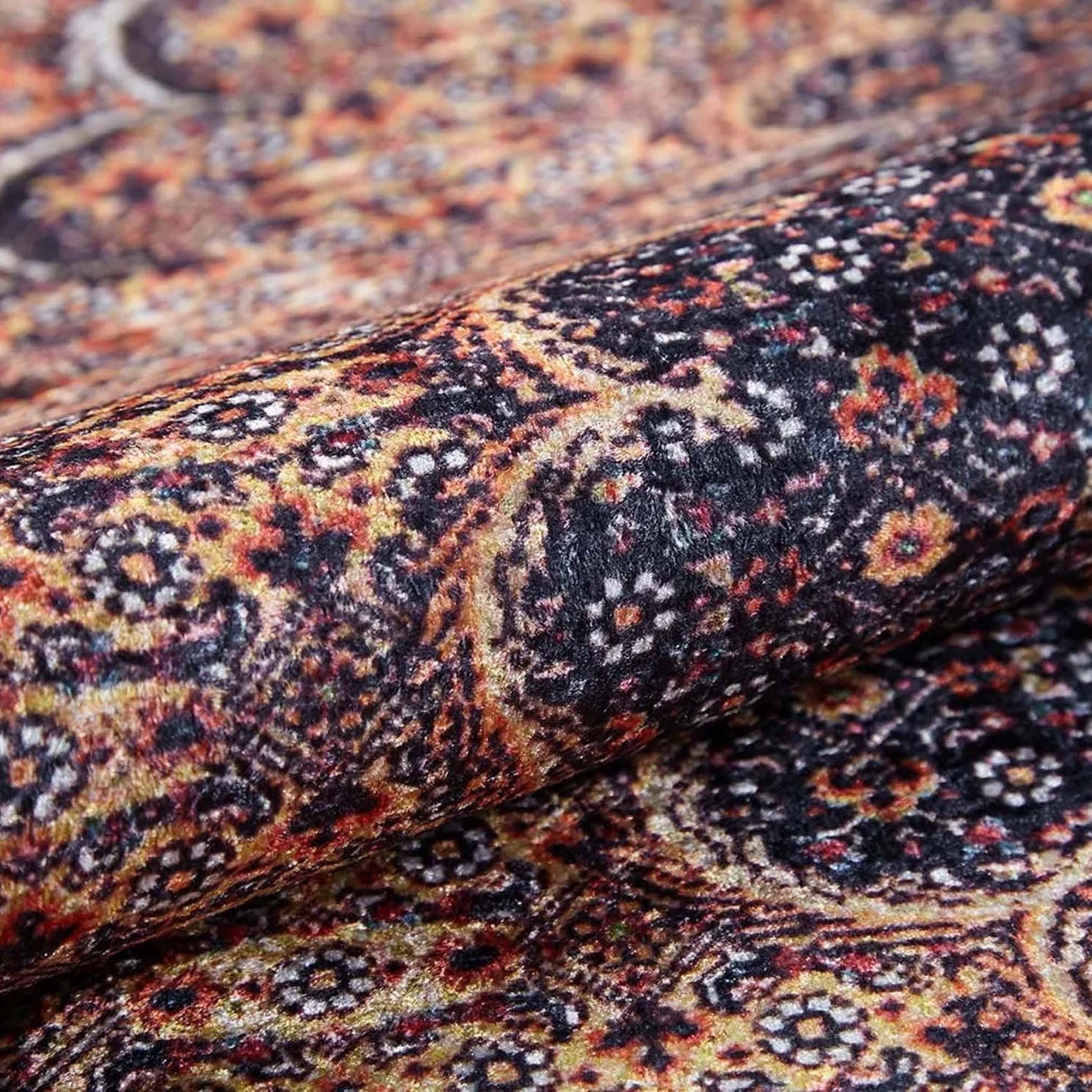 Seda Persian Red Beige Dark Navy Blue Rug