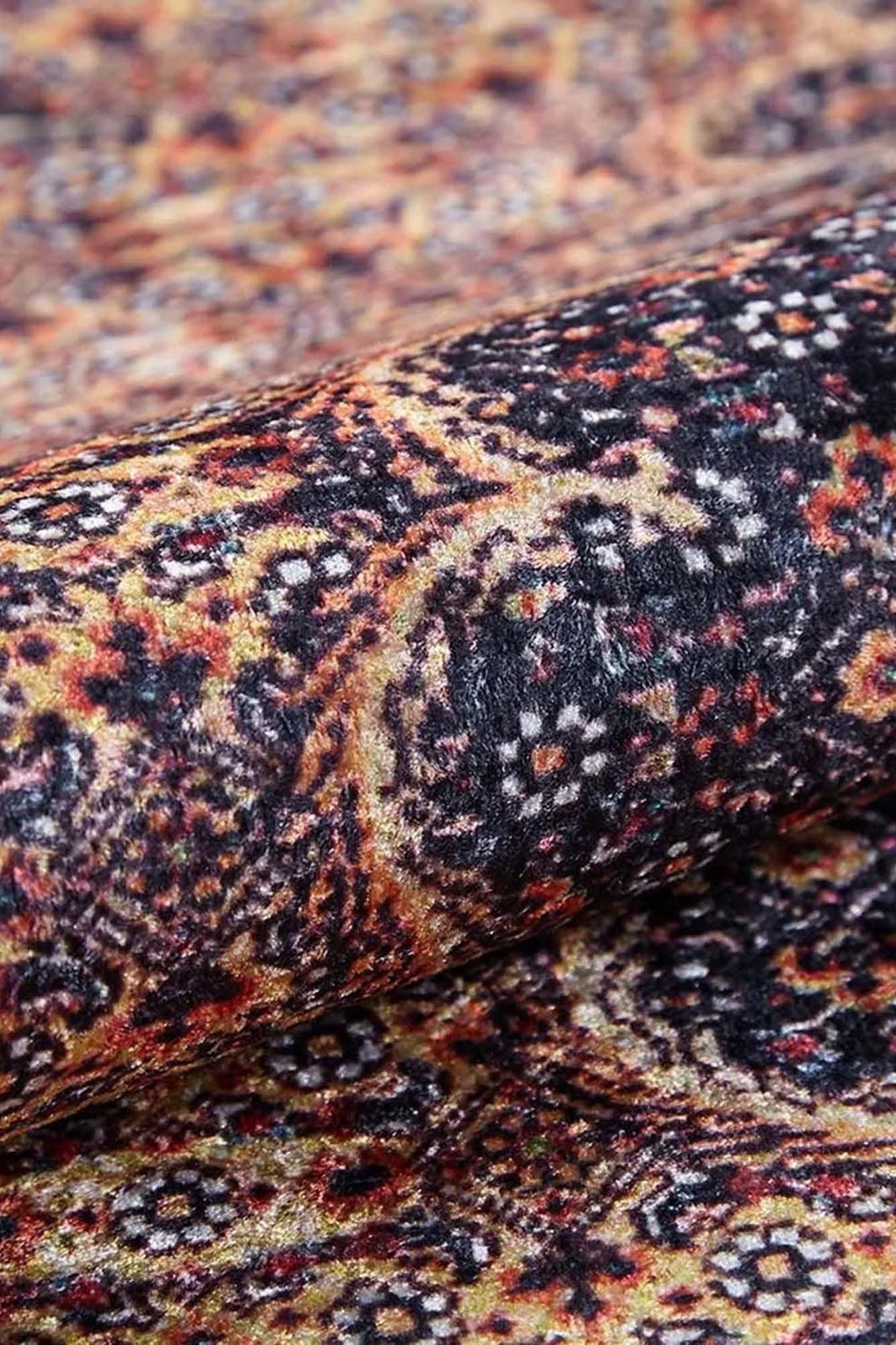 Seda Persian Red Beige Dark Navy Blue Rug