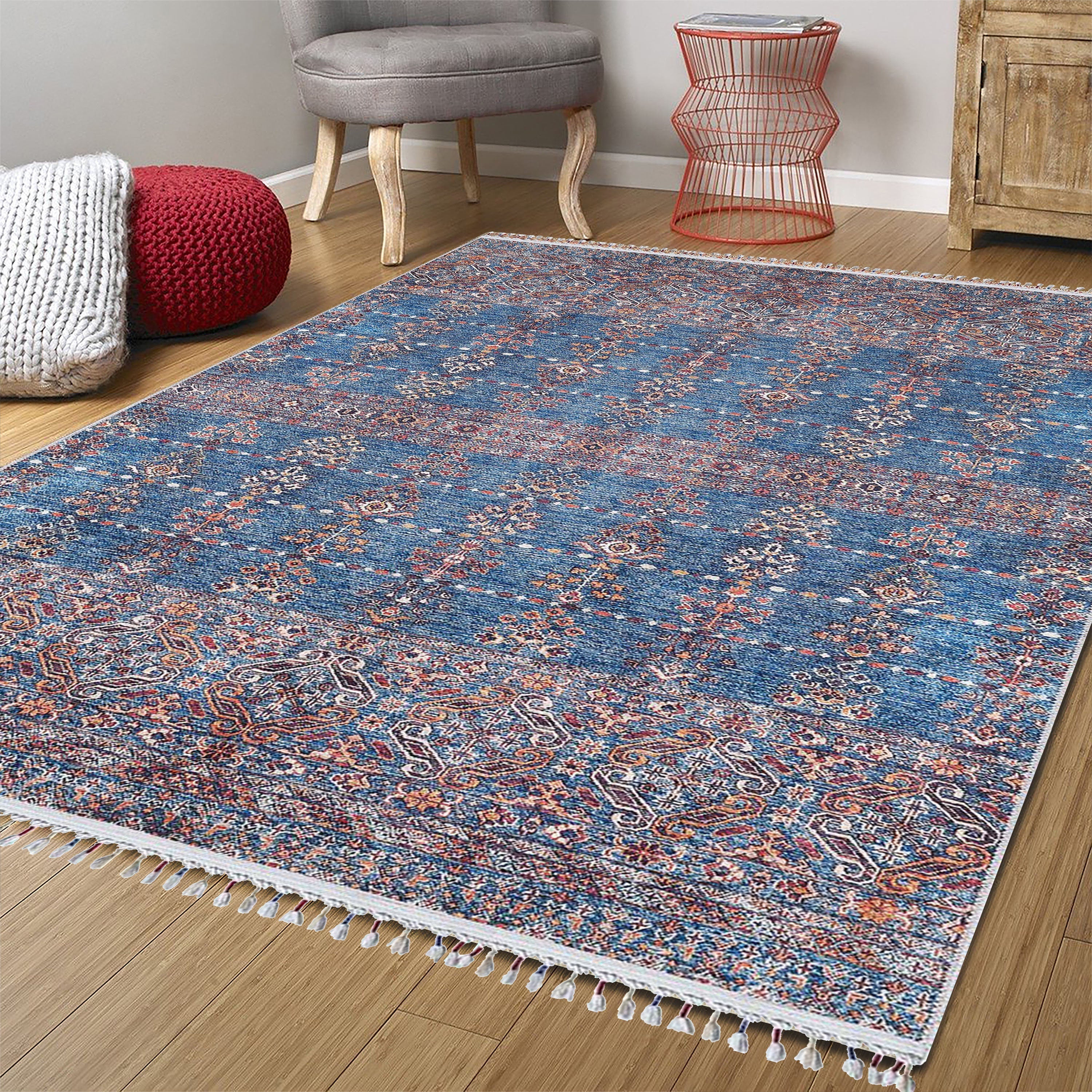 Sella Turkish Aqua Blue Rug