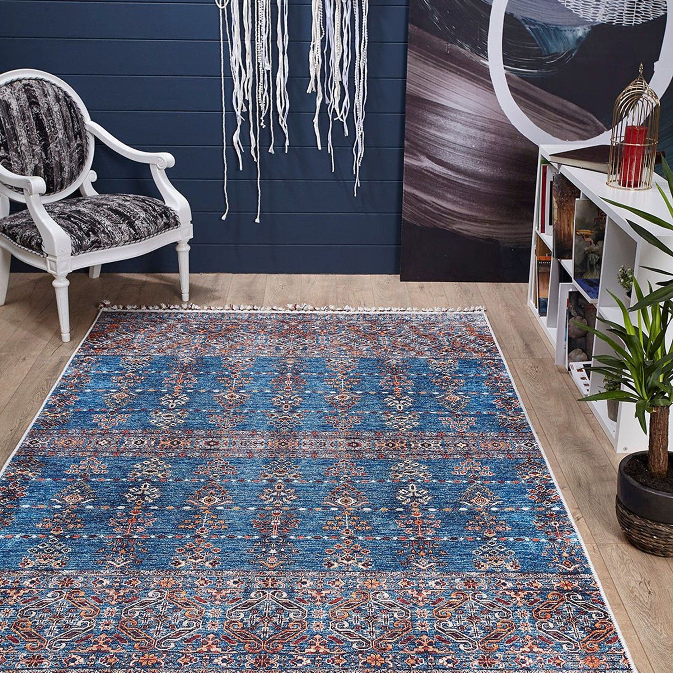 Sella Turkish Aqua Blue Rug