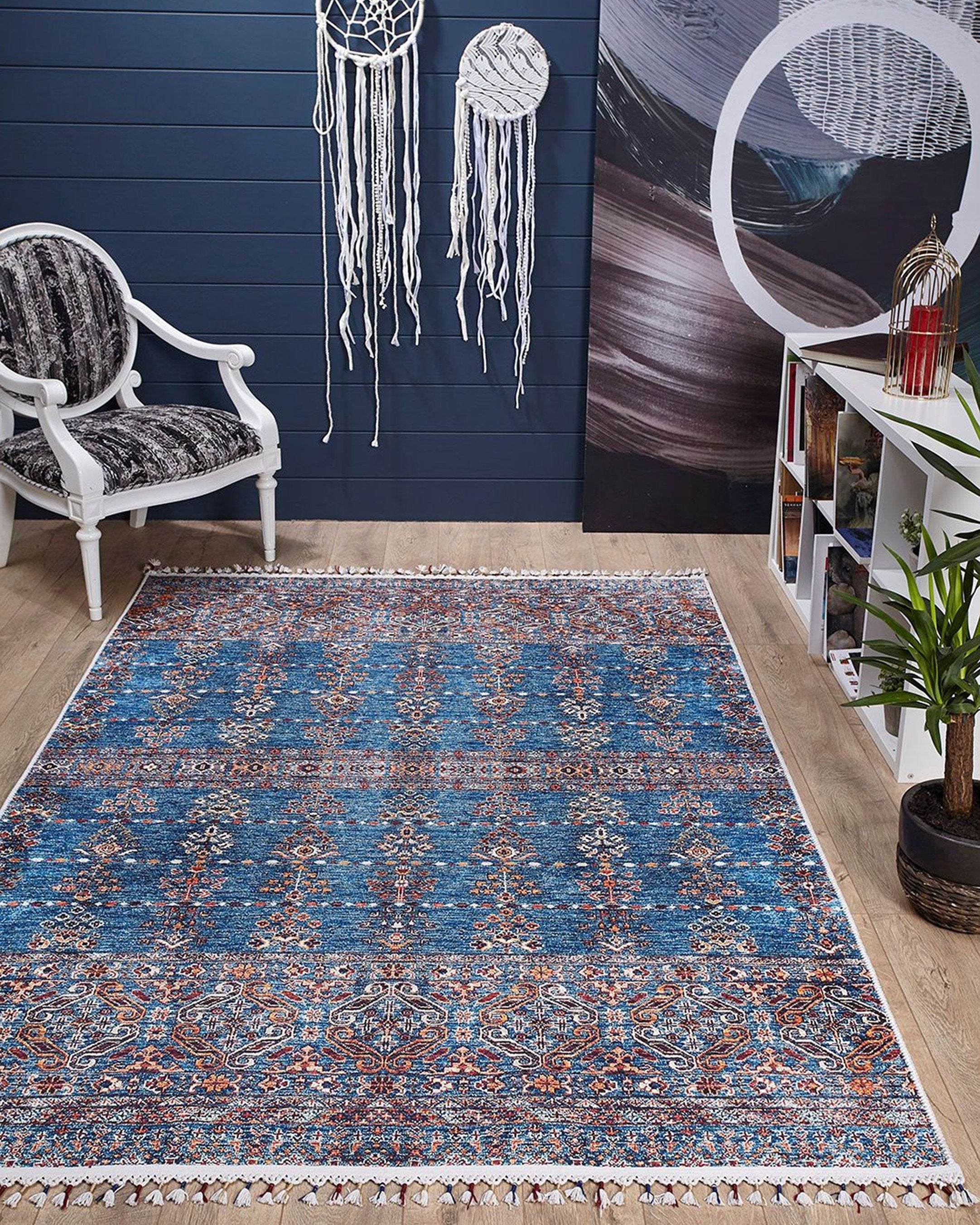 Sella Turkish Aqua Blue Rug
