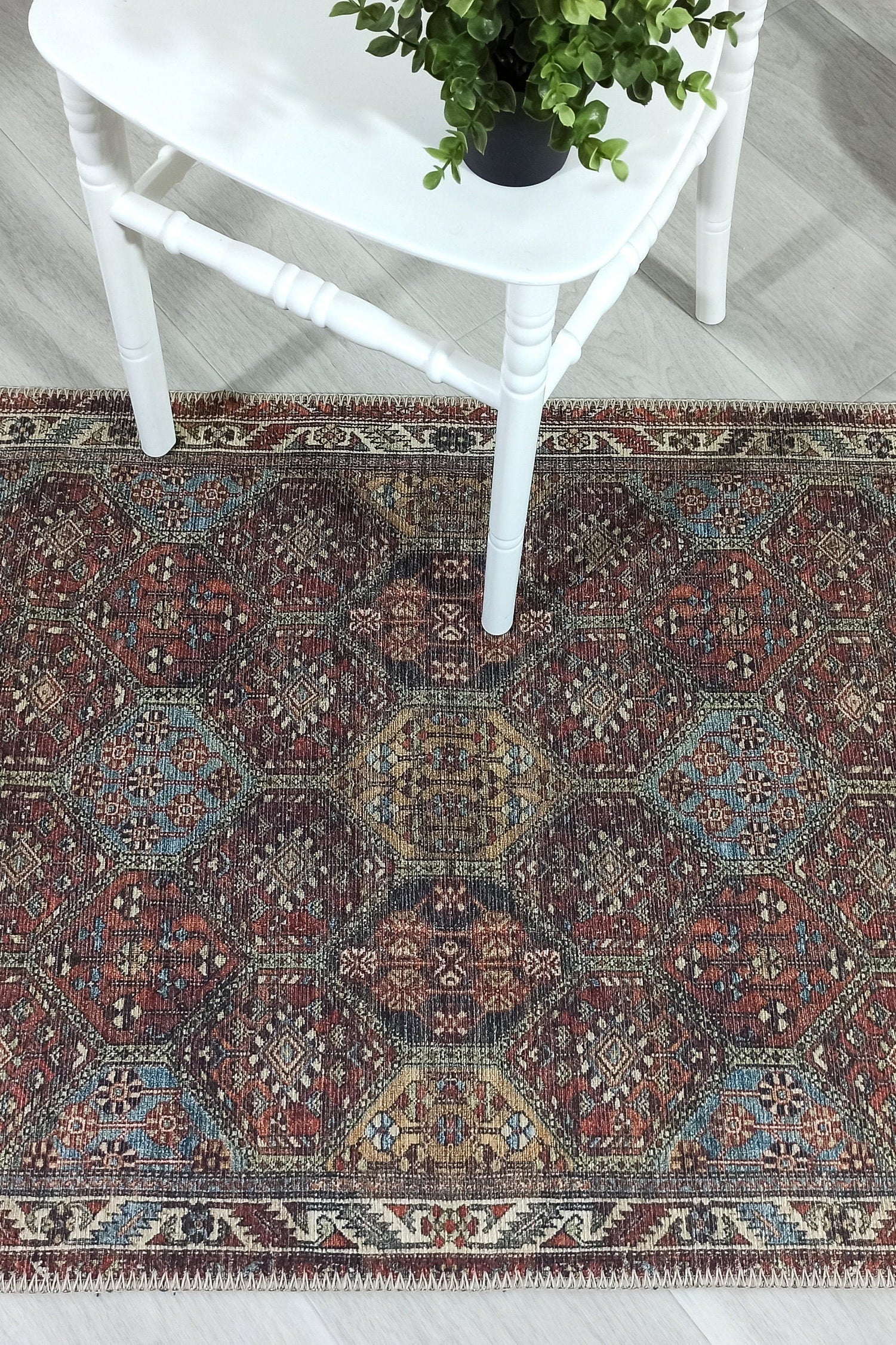 Viona Turkish Brown earth tone Oushak Rug
