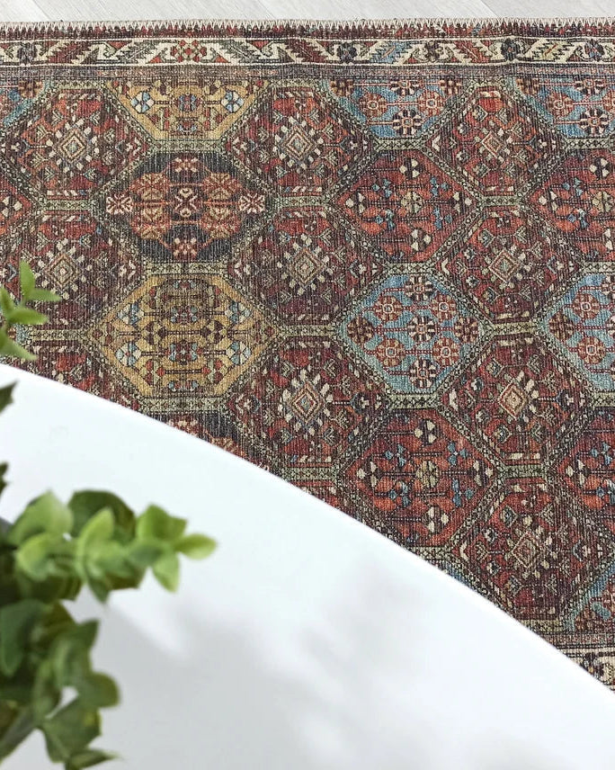 Viona Turkish Brown earth tone Oushak Rug