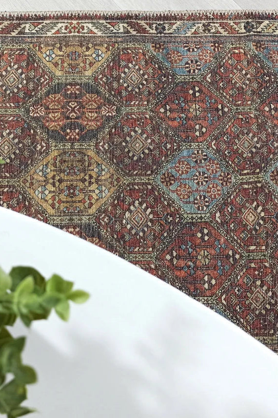 Viona Turkish Brown earth tone Oushak Rug