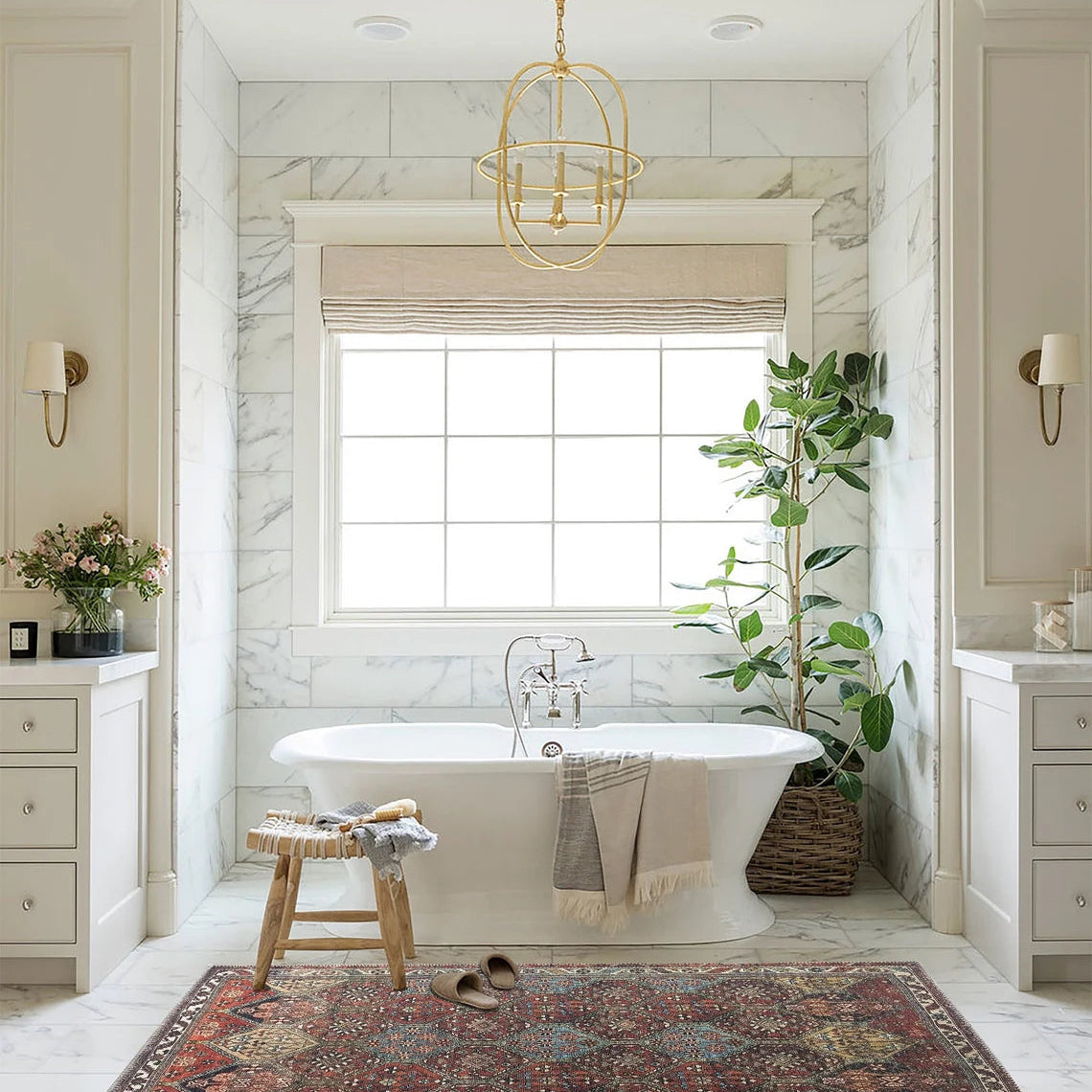 Viona Turkish Brown earth tone Oushak Rug