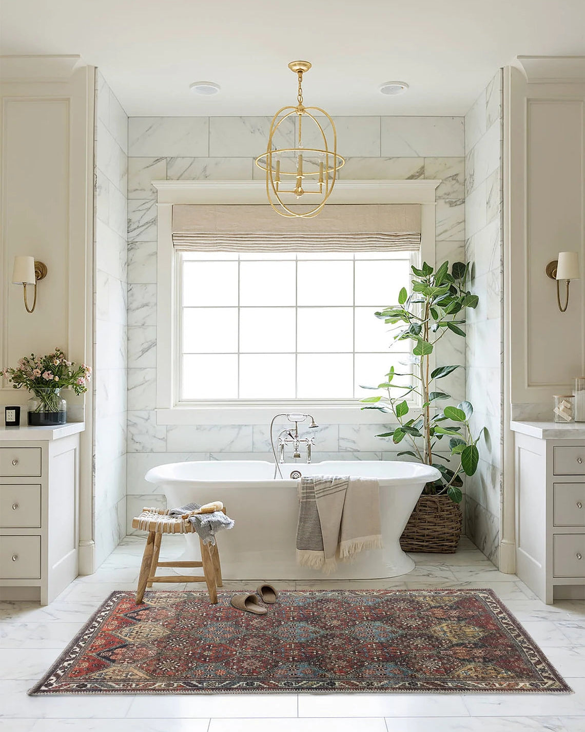 Viona Turkish Brown earth tone Oushak Rug