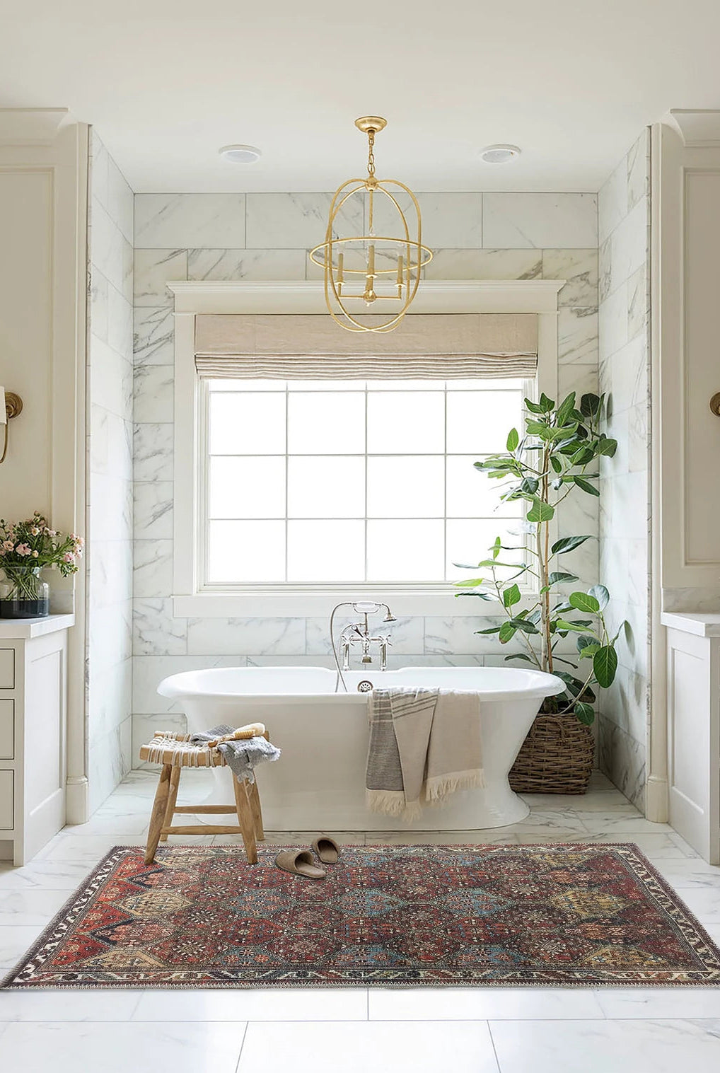 Viona Turkish Brown earth tone Oushak Rug