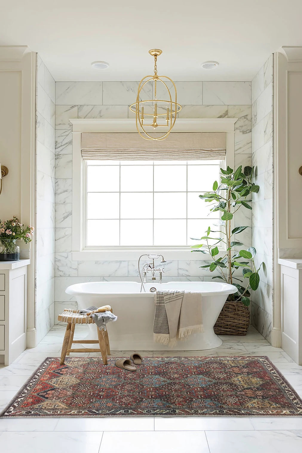 Viona Turkish Brown earth tone Oushak Rug