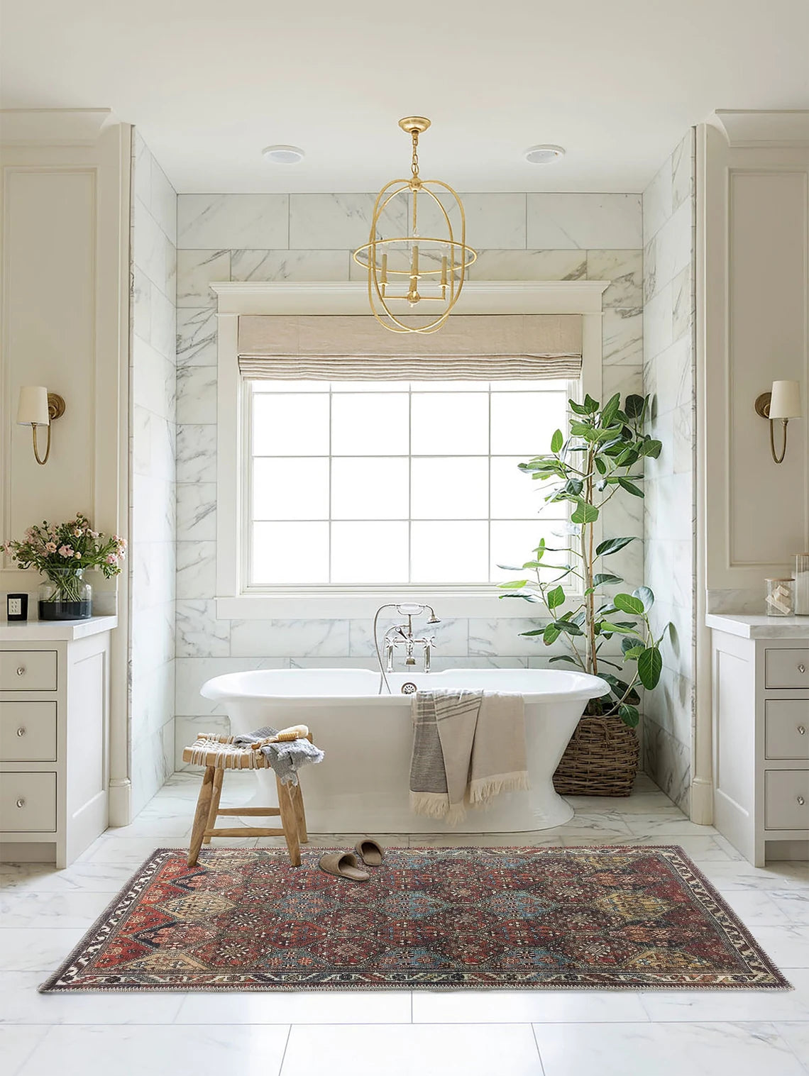 Viona Turkish Brown earth tone Oushak Rug