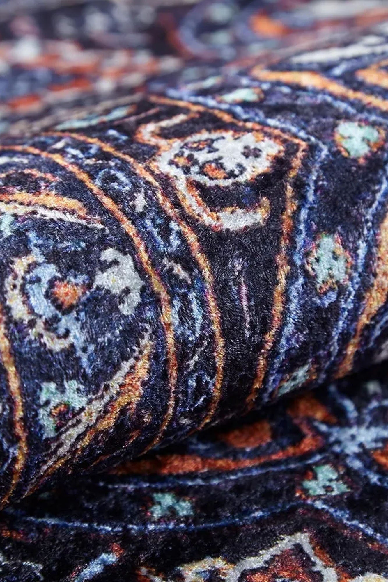 Sidla Turkish White Navy Blue Rug