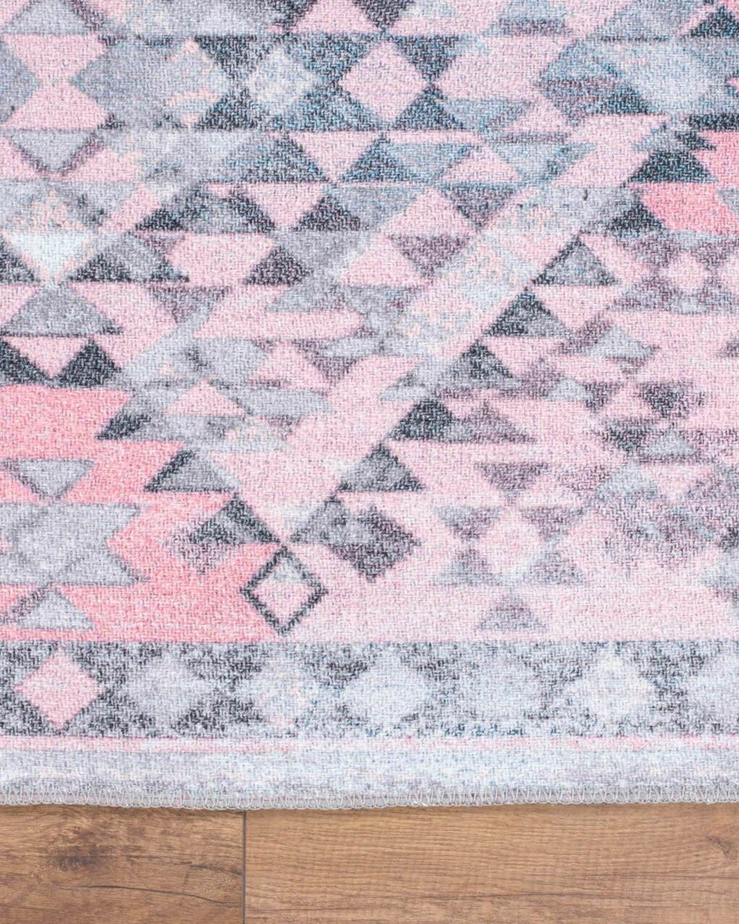 Siera Kilim Pink Pastel Light Gray Distressed Rug