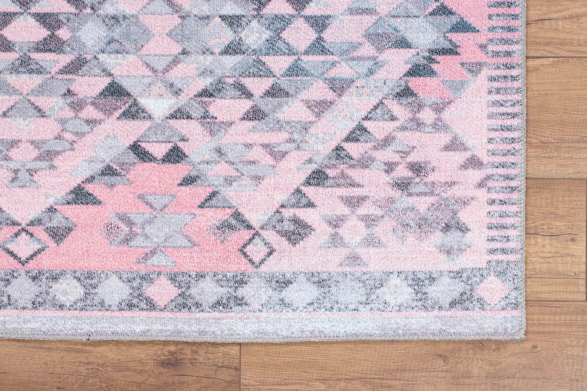 Siera Kilim Pink Pastel Light Gray Distressed Rug