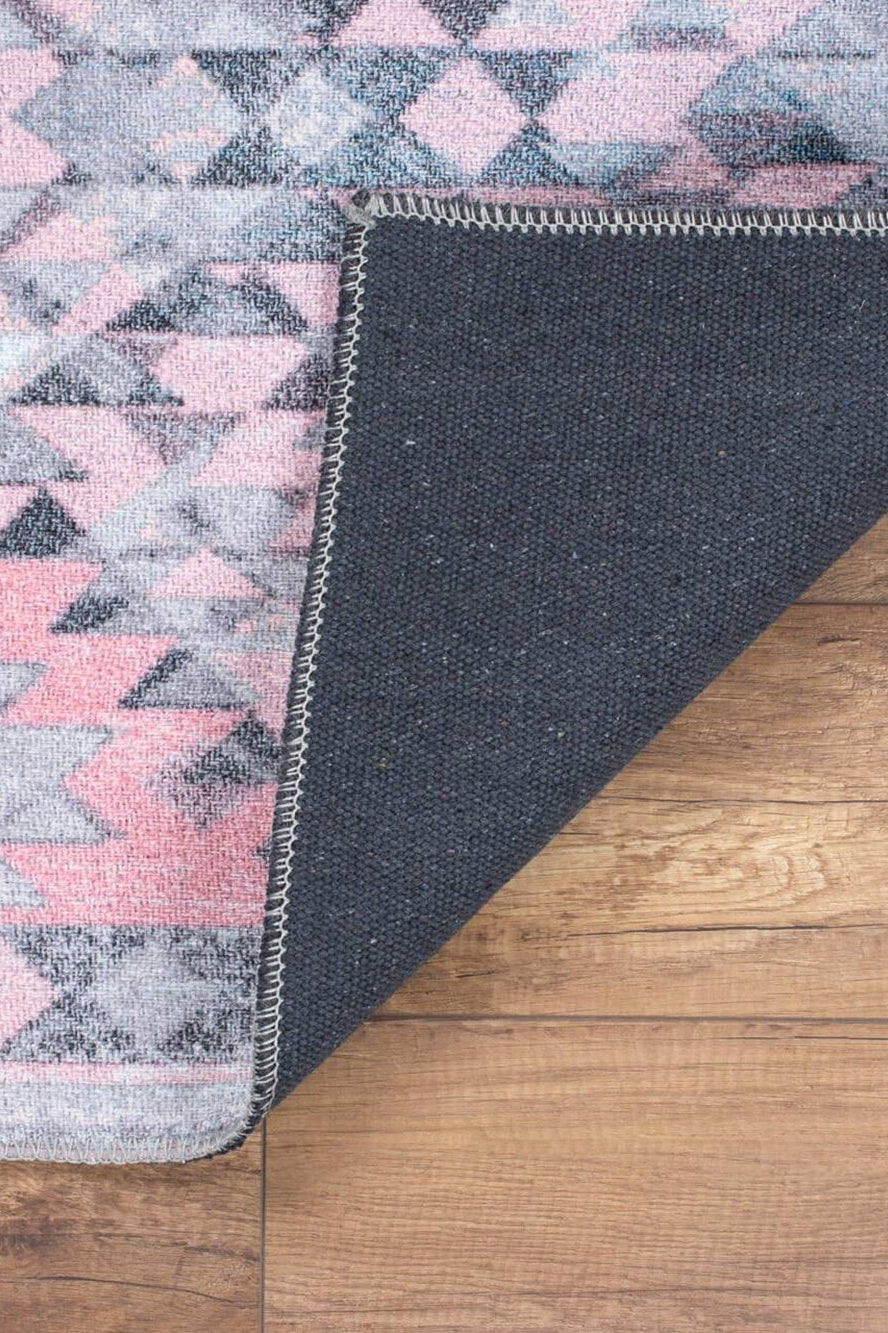 Siera Kilim Pink Pastel Light Gray Distressed Rug
