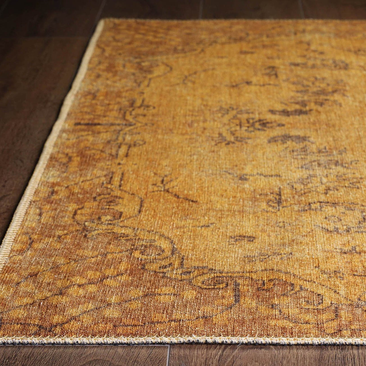 Sila Turkish Gold Orange Brown Rug