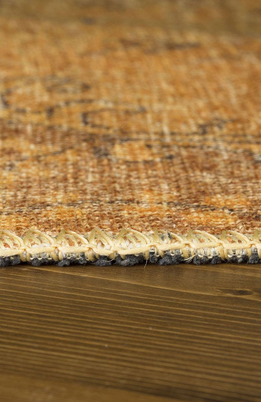 Sila Turkish Gold Orange Brown Rug